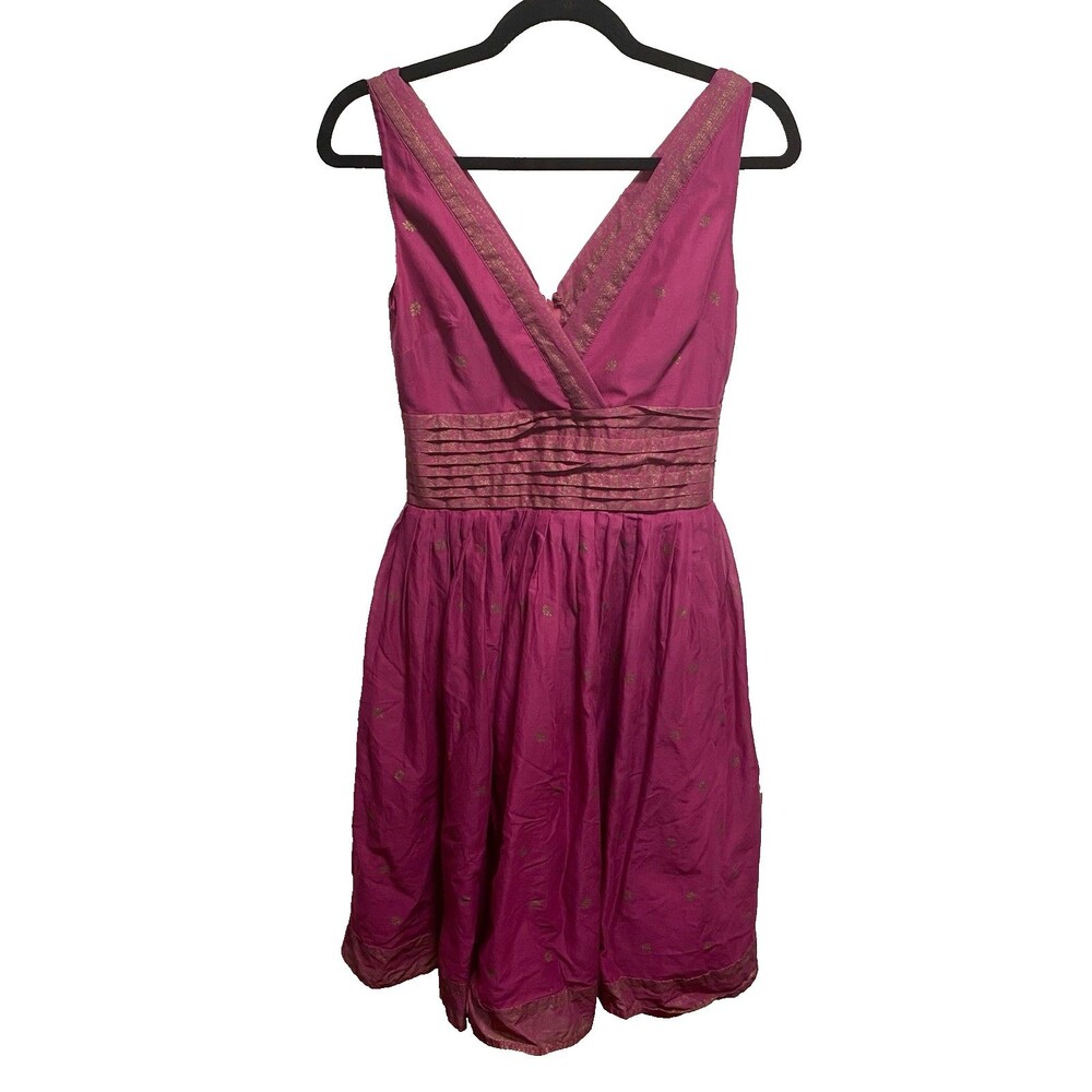 Isaac Mizrahi Polka Dot Summer Vacation A Line Hot Pink Sundress Dress Size 2